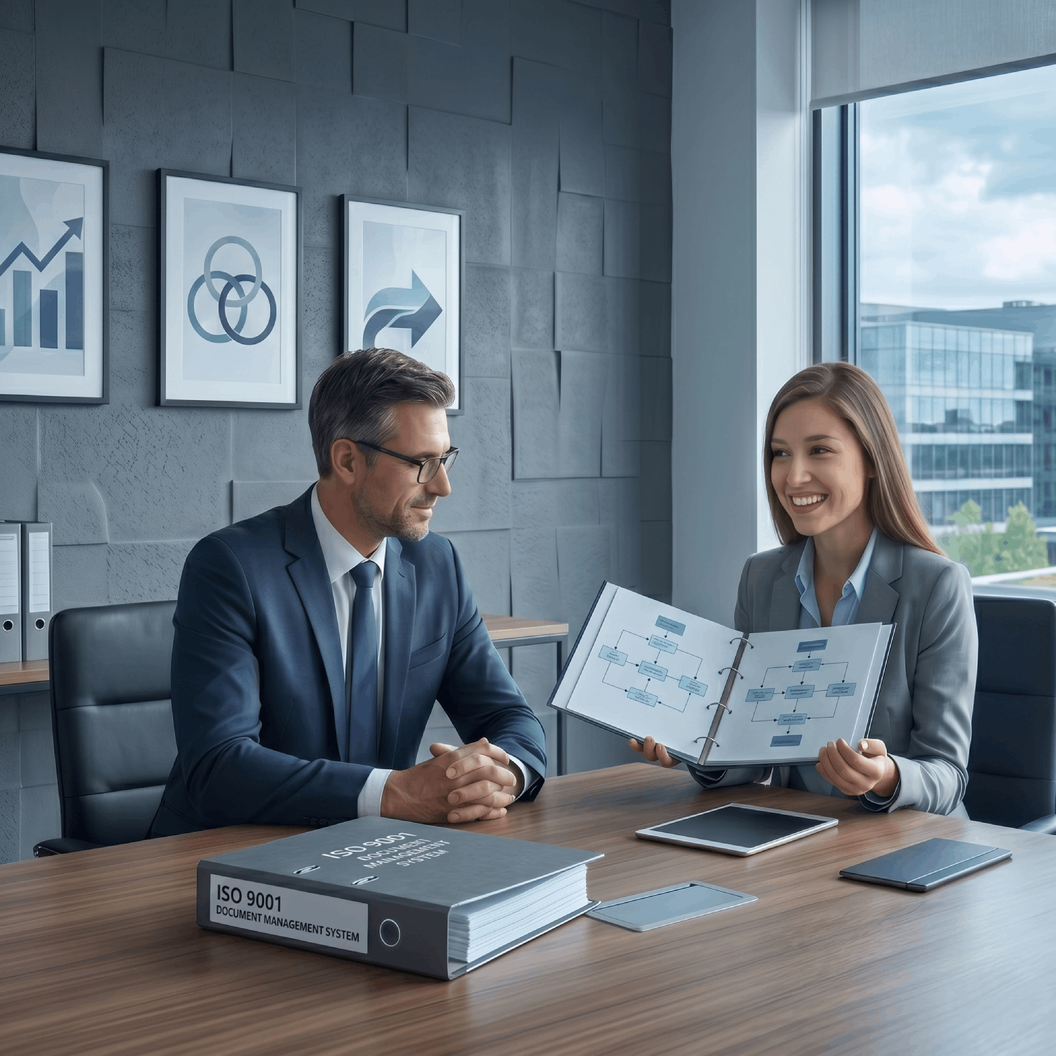 Professionnels travaillant sur la gestion documentaire d’un ESSMS
